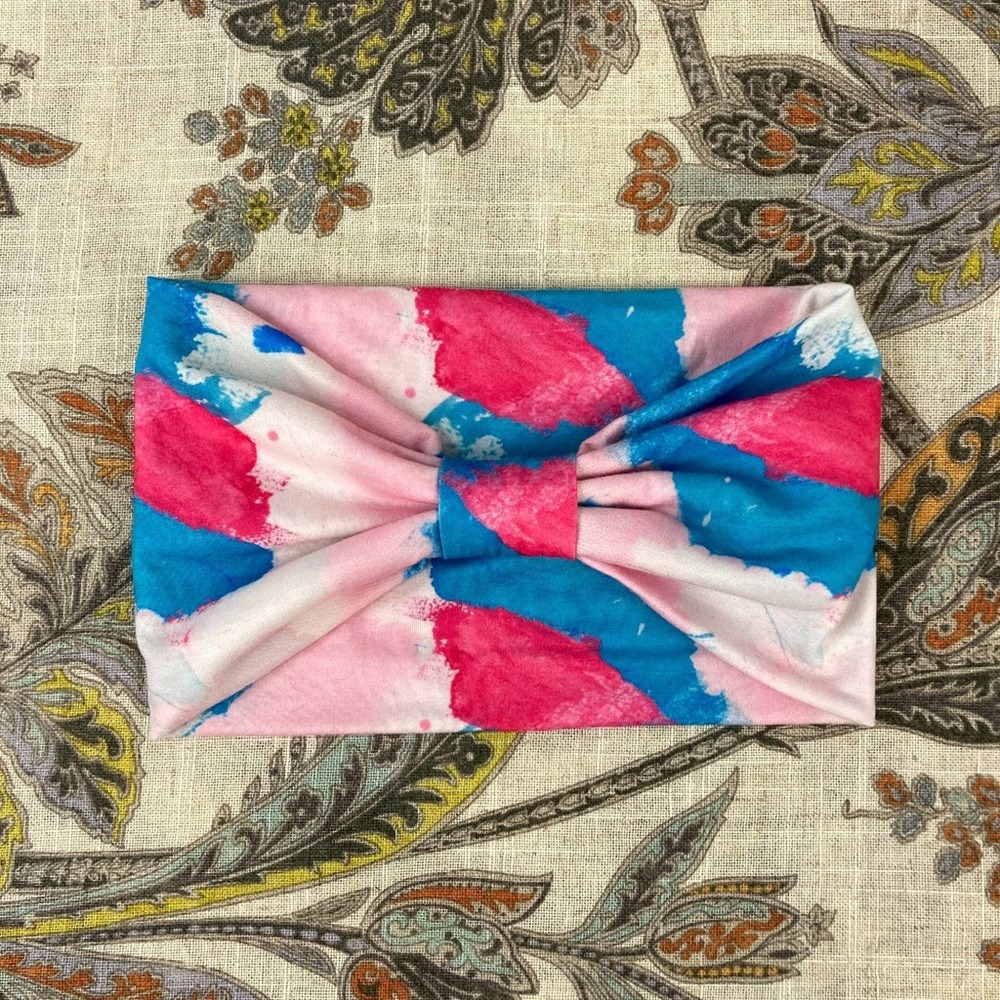 The Be. Brand Pink & Blue Cloudy Trifold Headband